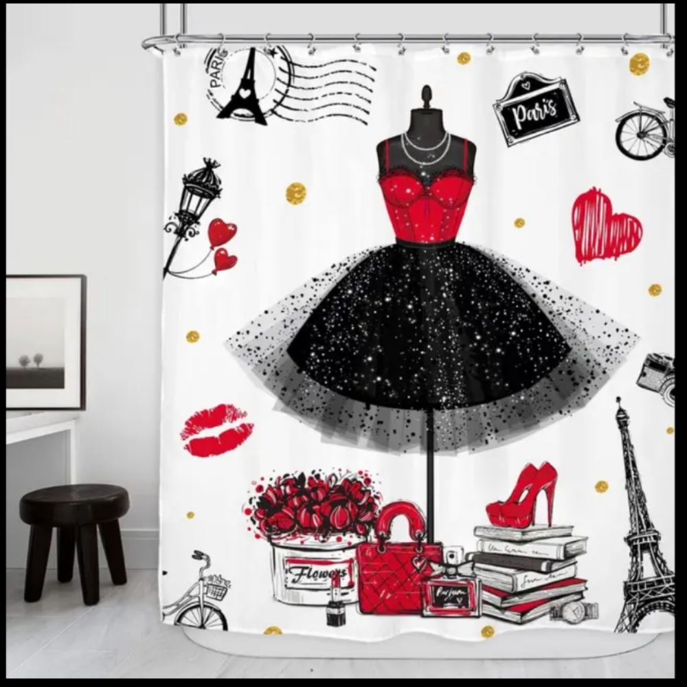 🆕🚿🛁 Last One....Paris Fashion Shower Curtain